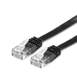 Value UTP Cat.6 Flat Network Cable, black 3 m