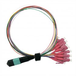 Value 21.99.1100 câble de fibre optique 2 m MPO 12x LC OM4 Multicolore