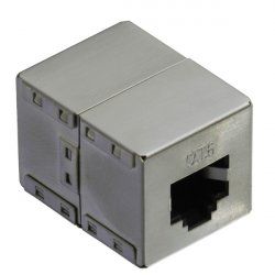 Value RJ-45 Modular Coupler, Cat.6, shielded, silver