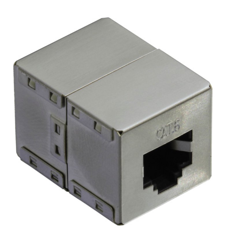 Value RJ-45 Modular Coupler, Cat.6, shielded, silver