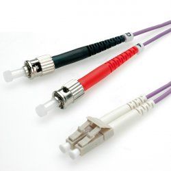 Value Fibre Optic Jumper Cable, 50/125µm, LC/ST, OM4, purple 10 m