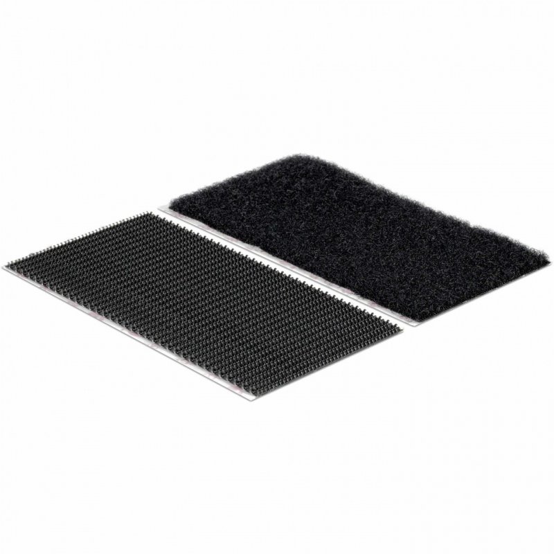 VELCRO Bandes 50x100mm x 2 noires crochets&velours autocollants extra fort
