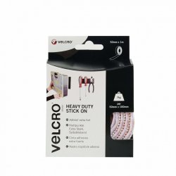 VELCRO Bande 50mmx1m blanc crochets&velours autocollants extra fort