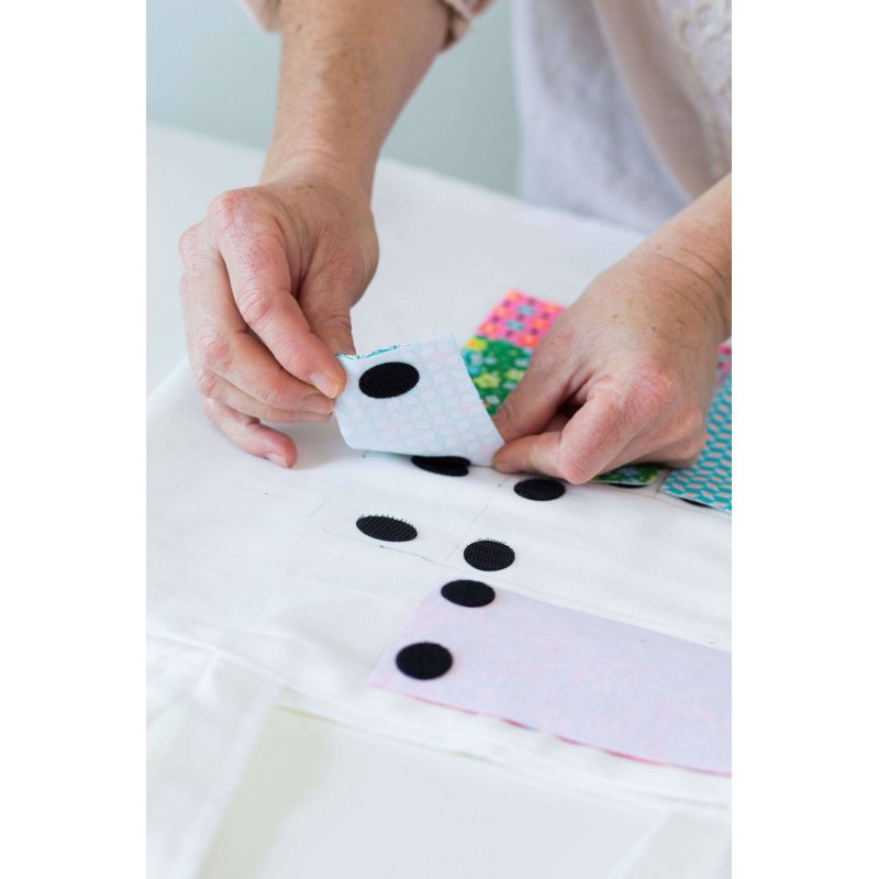 VELCRO Pour textiles 24mmx8sets noir Bande à coller crochets & velours