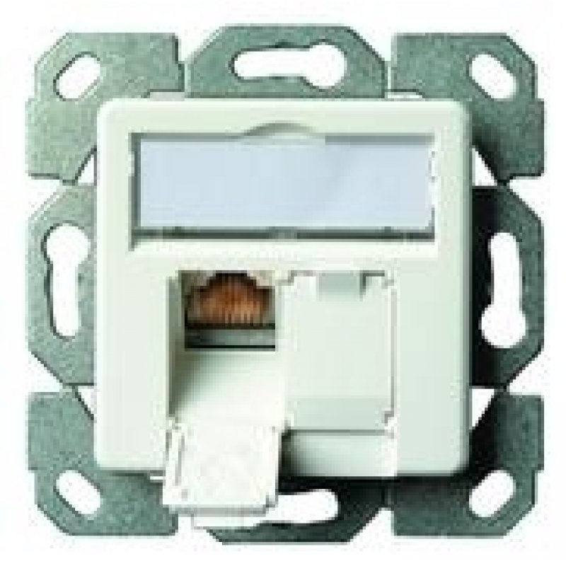 Telegärtner Cable duct mounting Cat.5e prise de courant Blanc