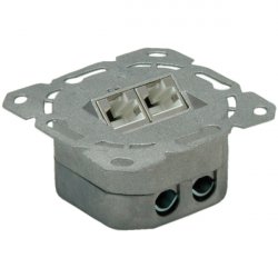 Value Cat.6a Flush Mount Wall Jack, STP, vertical white