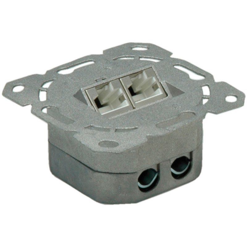 Value Cat.6a Flush Mount Wall Jack, STP, vertical white