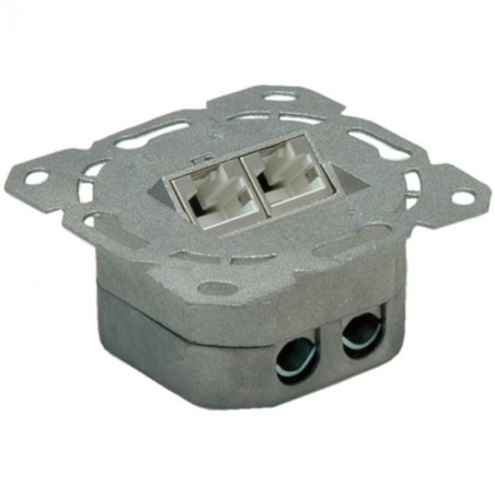 Value Cat.6a Flush Mount Wall Jack, STP, vertical white