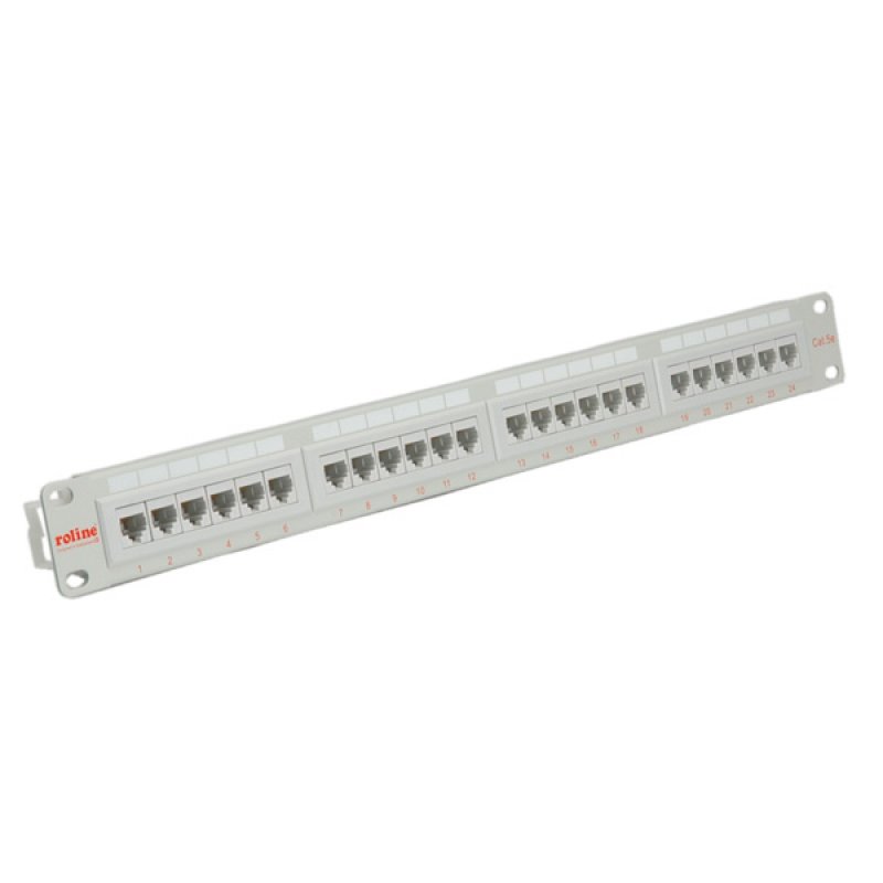 ROLINE Panneau de brassage 19", Cat5e /Cl. D UTP, 24 Ports, gris clair