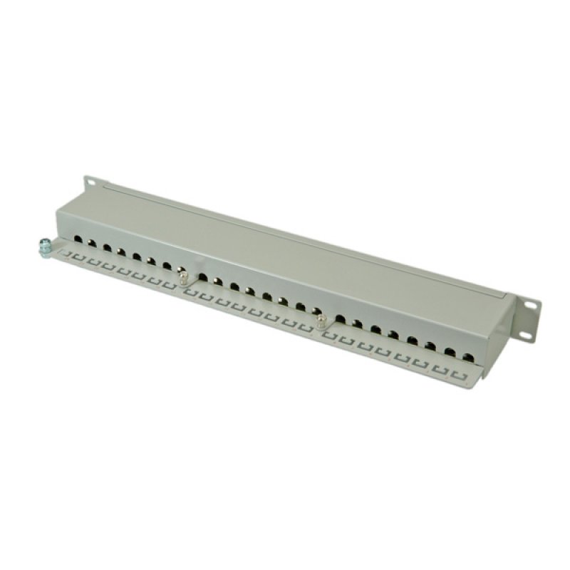 ROLINE Cat.6/Class E 19" Patch Panel, 24 Ports, STP light grey