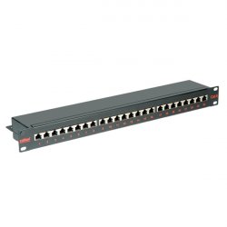 ROLINE Cat.6/Class E 19" Patch Panel, 24 Ports, STP black