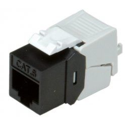 ROLINE Cat.6/Class E Keystone Jack SLIM, RJ-45, unshielded, toolless, black