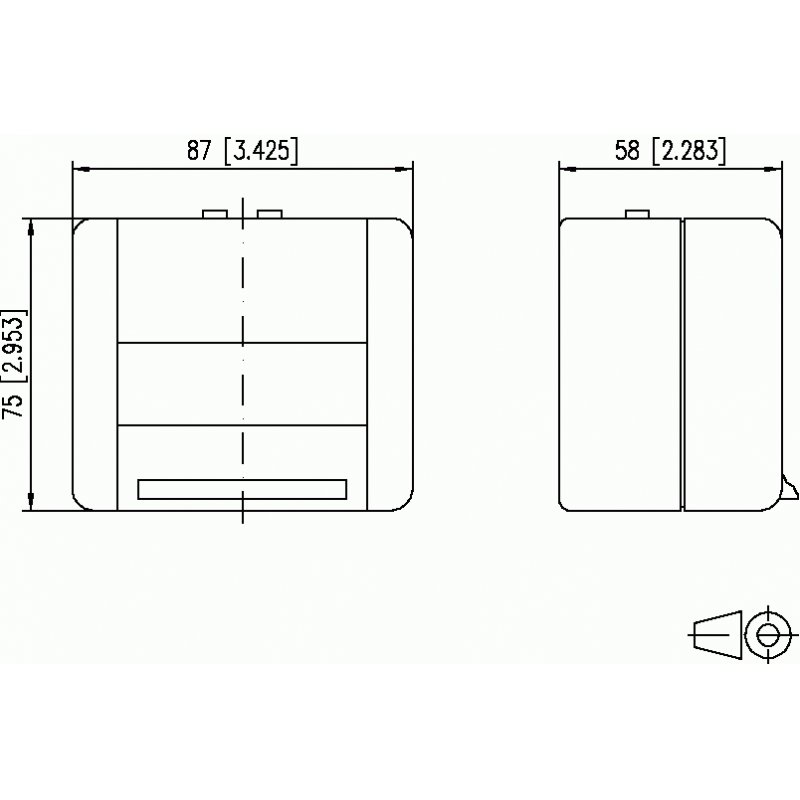 E-DAT Module IP44 Boîtier gris vide pour 2 modules