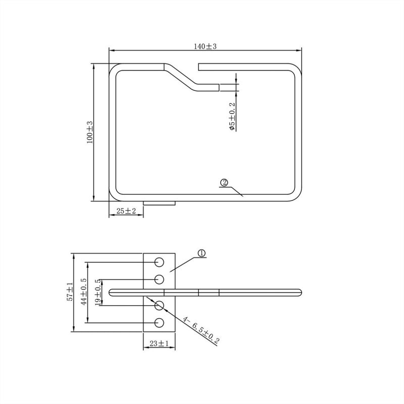 ROLINE Etrier vertical 100x140mm Fixation centrale