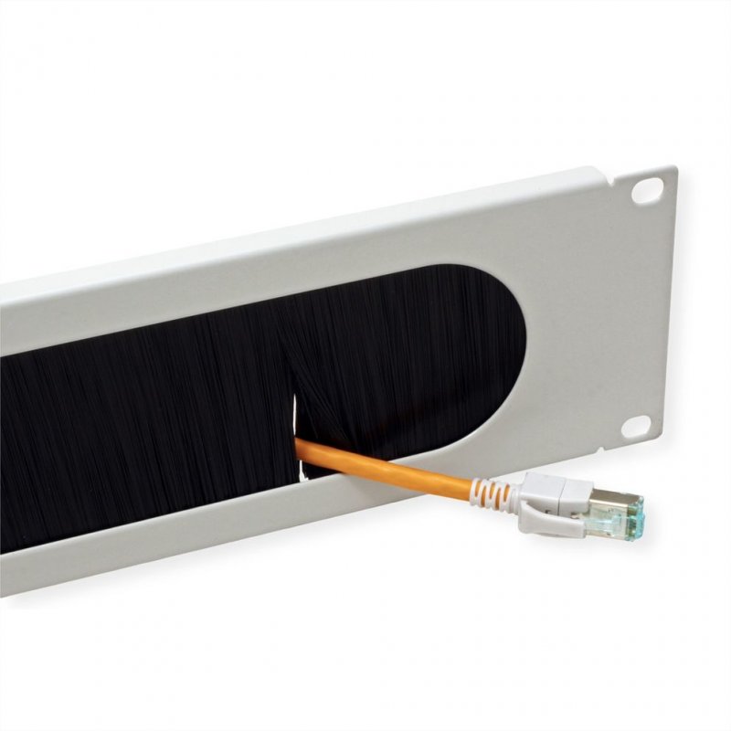 VALUE Passe-câbles 19" 2U, brosse, gris