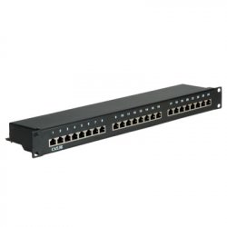 Value Cat.5e 19" Patch Panel, 24 Ports, STP black