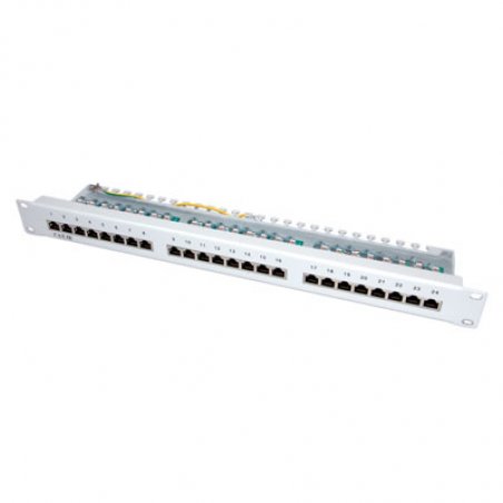VALUE Panneau de brassage 19", Cat5e /Cl. D, 24 Ports, blindé, gris clair