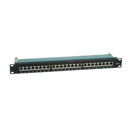 VALUE Panneau de brassage 19", Cat6/Cl.E, 24 Ports, blindé, noir