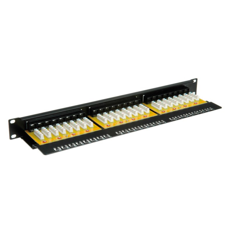 VALUE Panneau de brassage 19", Cat6/Cl.E, 24 Ports, non blindé, noir