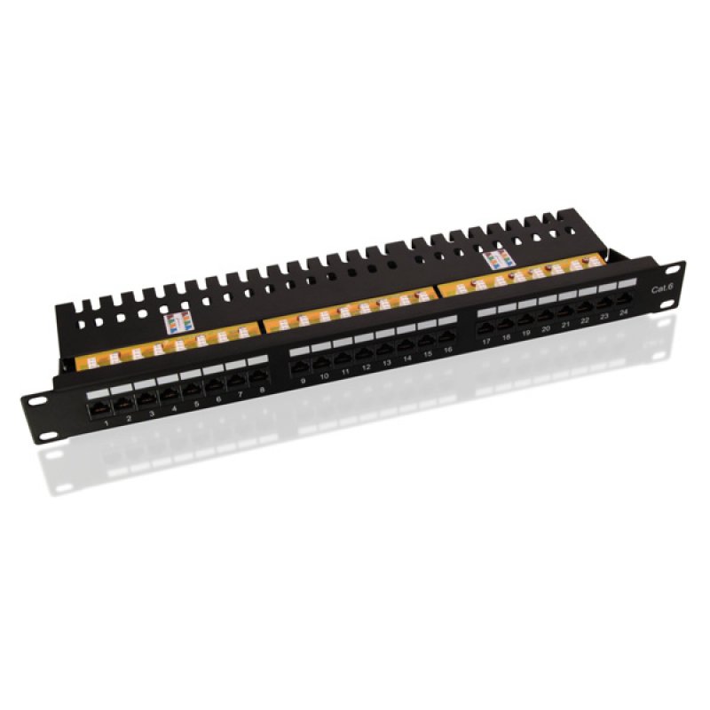 Value Cat.6/Class E 19" Patch Panel, 24 Ports, UTP black
