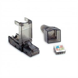Value 26.99.0372 connecteur de fils RJ45 Noir, Transparent