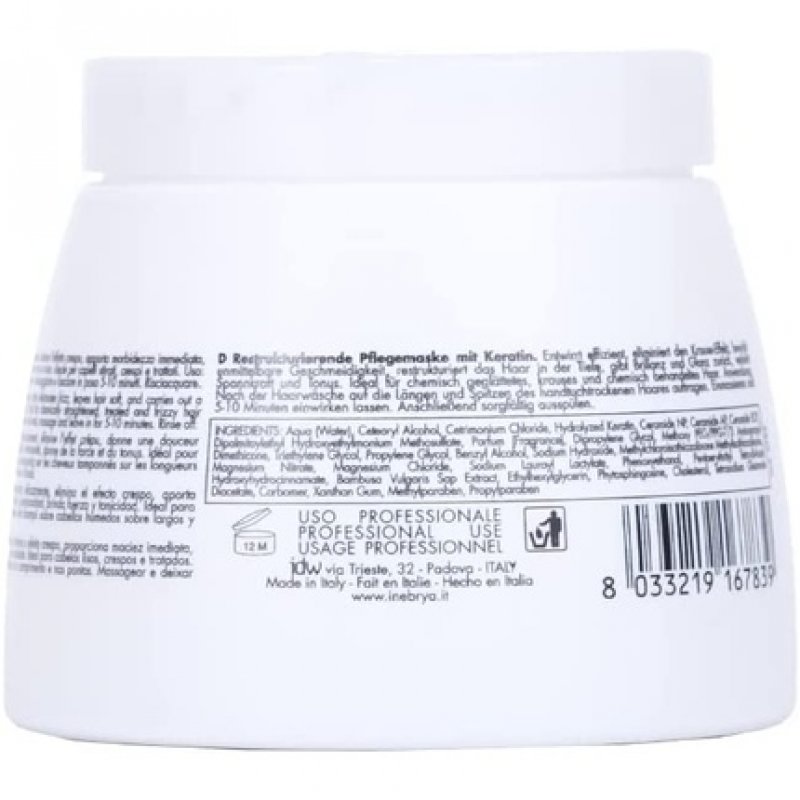 MASCARILLA REESTRUCTURANTE KERATIN 500ML NEW INEBRYA