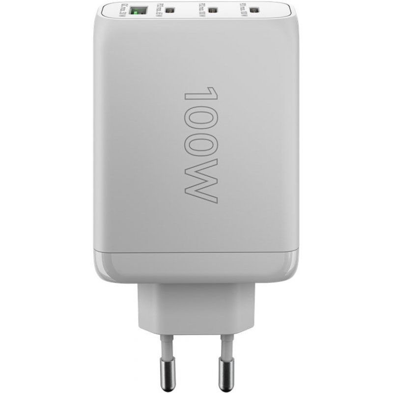 USB-C PD Multiport-Schnellladegerät 100 Watt (weiß, 1x USB-A QC, 3x USB-C PD, GaN-Technologie)