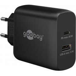 Goobay 65411 chargeur d'appareils mobiles Écouteurs, Smartphone, Tablette Noir Secteur Charge rapide Intérieure
