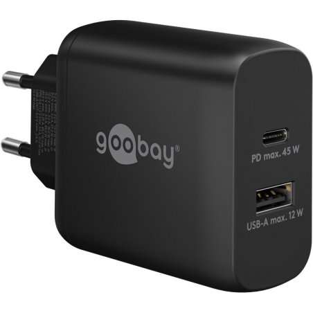 Goobay 65411 chargeur d'appareils mobiles Écouteurs, Smartphone, Tablette Noir Secteur Charge rapide Intérieure