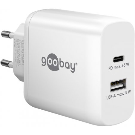 Goobay 65412 chargeur d'appareils mobiles Écouteurs, Ordinateur portable, Smartphone, Tablette Blanc Secteur