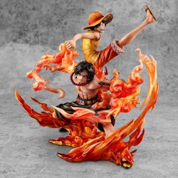 One Piece statuette PVC P.O.P. NEO-Maximum Luffy & Ace Bond between brothers 20th Limited Ver. 25 cm