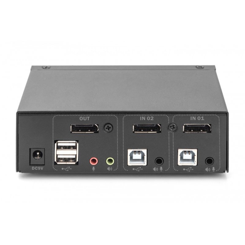 Digitus KVM Switch, 2x1 DP, DP Out,USB