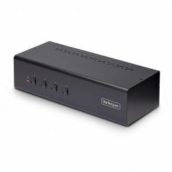 StarTech.com 4-Port Dual-Monitor DisplayPort KVM Switch, 4K 60Hz, 2x USB 5Gbps Hub Ports, 2x USB 2.0 HID Ports, Hotkey