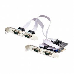 StarTech.com 4-Port Serial PCIe Card, Quad-Port PCI Express to RS232/RS422/RS485 (DB9) Serial Card, Low-Profile Bracket