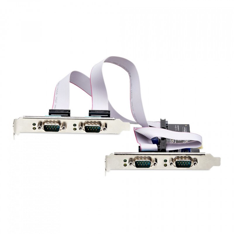 StarTech.com 4-Port Serial PCIe Card, Quad-Port PCI Express to RS232/RS422/RS485 (DB9) Serial Card, Low-Profile Bracket