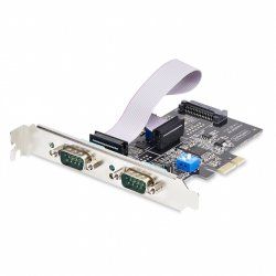 StarTech.com 2-Port Serial PCIe Card, Dual-Port PCI Express to RS232/RS422/RS485 (DB9) Serial Card, Low-Profile