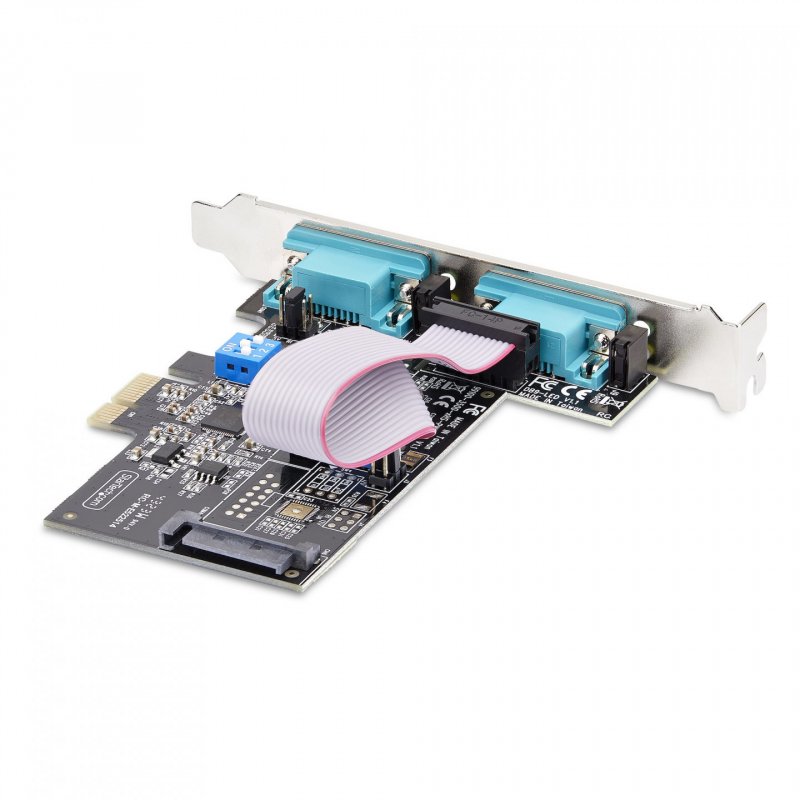 StarTech.com 2-Port Serial PCIe Card, Dual-Port PCI Express to RS232/RS422/RS485 (DB9) Serial Card, Low-Profile