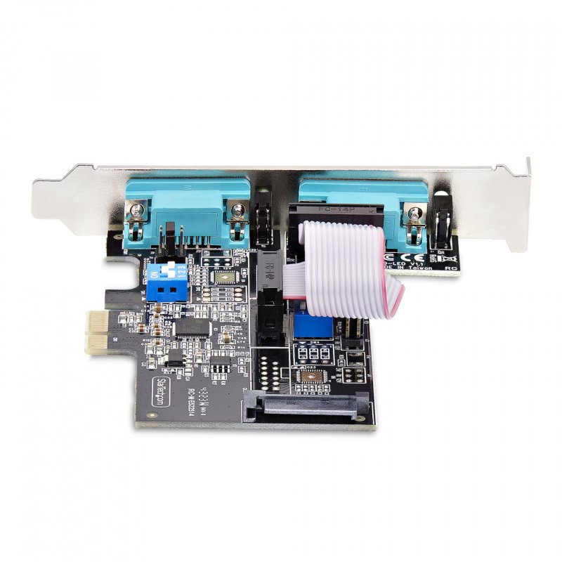 StarTech.com Carte Série PCI Express à 2 Ports - Adaptateur/Carte PCIe à 2 Ports vers RS232/RS422/RS485 (DB9),