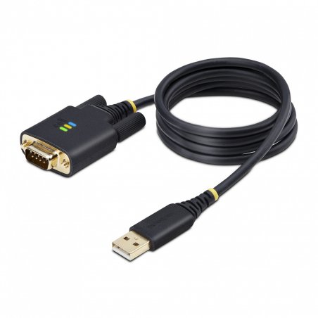 StarTech.com 3ft (1m) USB to Serial Adapter Cable, COM Retention, Interchangeable Screws/Nuts, USB-A to DB9 RS232, FTDI