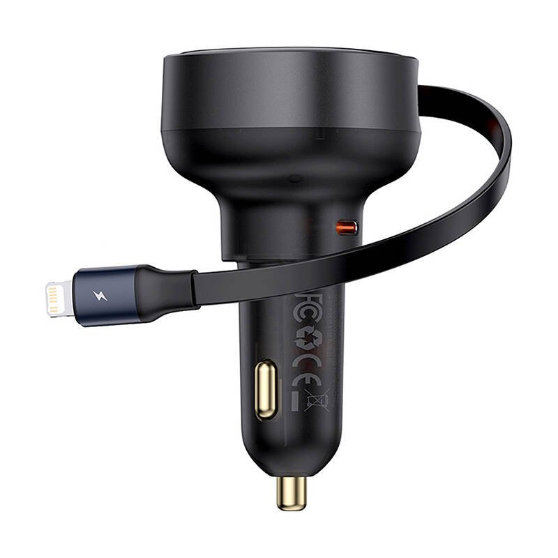 Car Charger Baseus Enjoyment Pro with lightning cable USB-C , 55W (black)