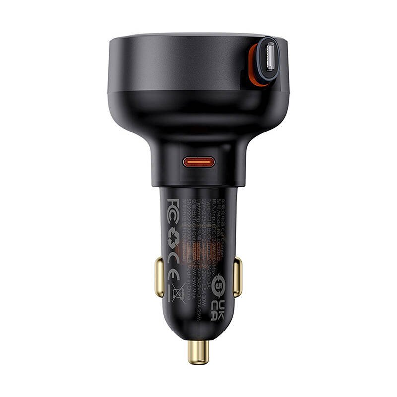 Car Charger Baseus Enjoyment Pro with lightning cable USB-C , 55W (black)
