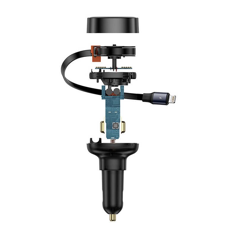 Car Charger Baseus Enjoyment Pro with lightning cable USB-C , 55W (black)