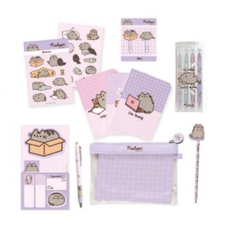PUSHEEN - Set de Papeterie avec 3 Notebooks A6 - 10pc.