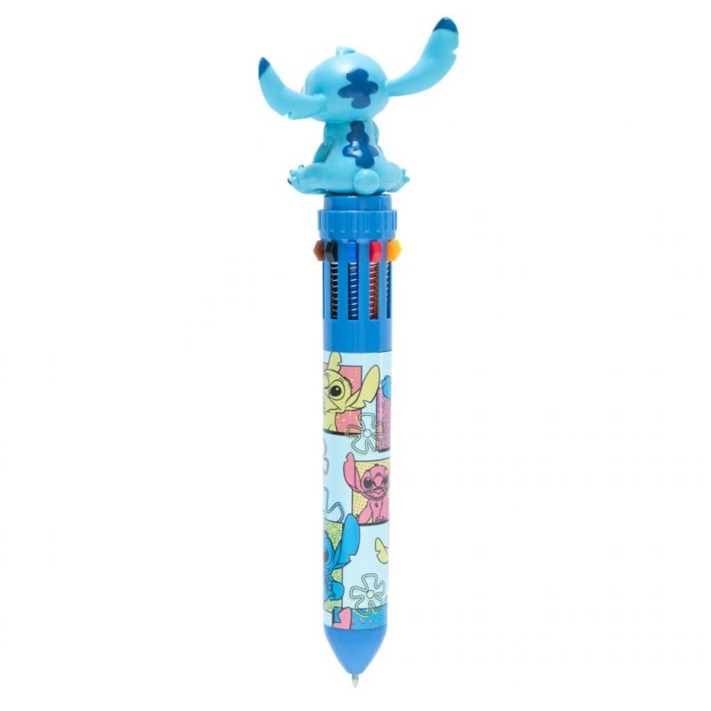 STITCH - Stylo-Bille 10 couleurs 3D