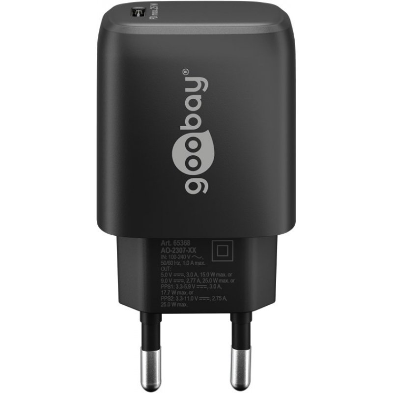Goobay USB-C™ PD Schnellladegerät (25 W) schwarz
