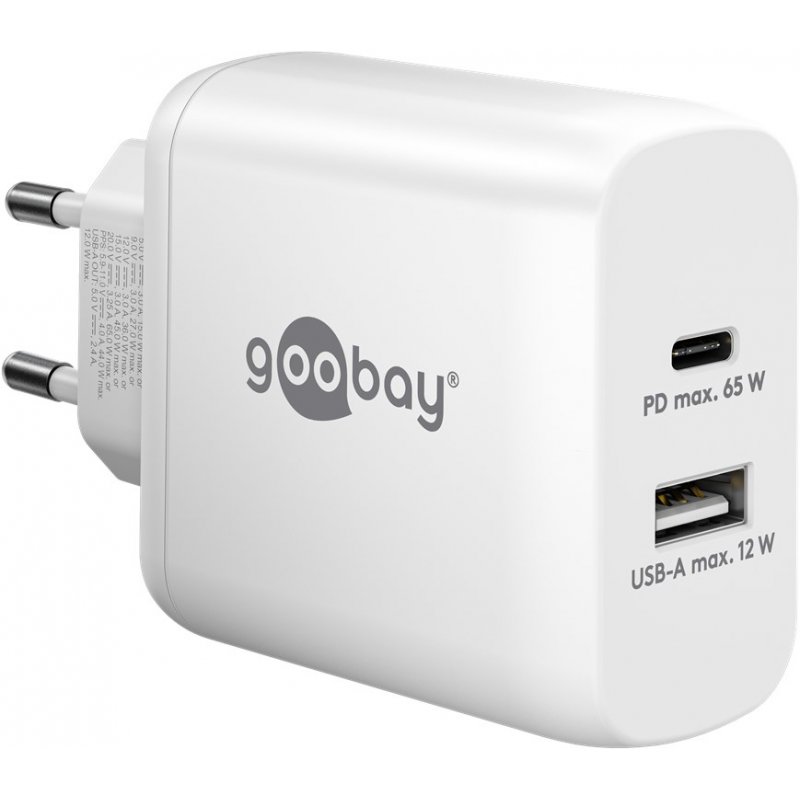 Goobay 65410 mobile device charger Headphones, Laptop, Smartwatch White AC Indoor