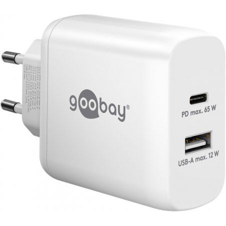 Goobay 65410 chargeur d'appareils mobiles Écouteurs, Ordinateur portable, Smartwatch Blanc Secteur Intérieure