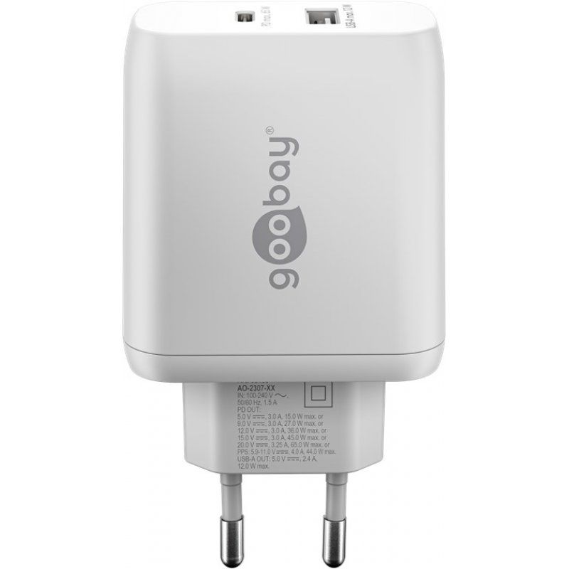 Goobay 65410 chargeur d'appareils mobiles Écouteurs, Ordinateur portable, Smartwatch Blanc Secteur Intérieure