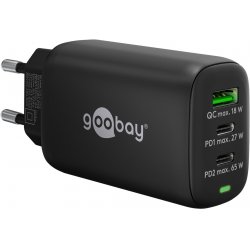 Goobay 65407 mobile device charger Headphones, Laptop, Smartphone, Tablet Black AC Fast charging Indoor