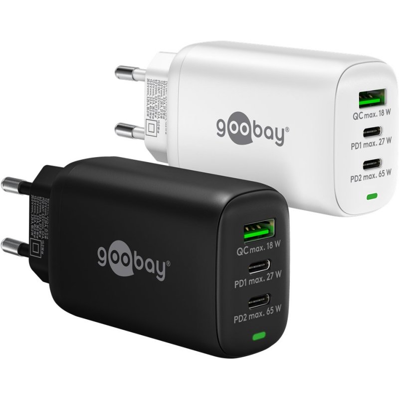 Goobay 65408 chargeur d'appareils mobiles Écouteurs, Ordinateur portable, Smartphone, Tablette Blanc Secteur Charge